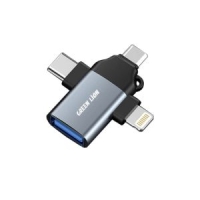 مبدل USB به لایتنینگ/USB-C/microUSB گرین لاین مدل GN 3in1 OTGGY